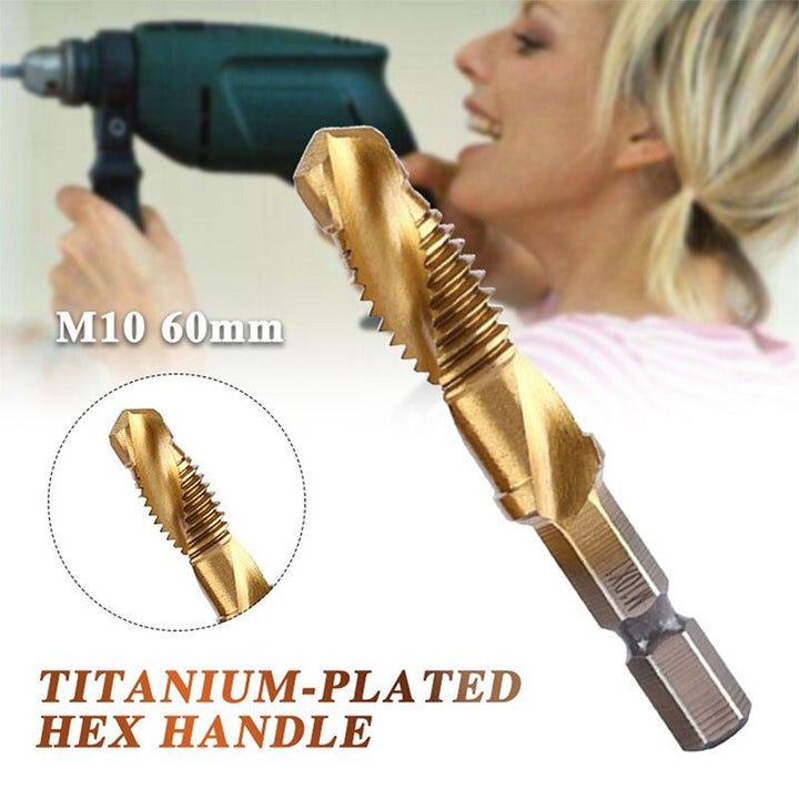 Lisslune | Precision Taps Set with Titanium Coating and Spiral Flute Design for Efficient Tapping and Chamfering