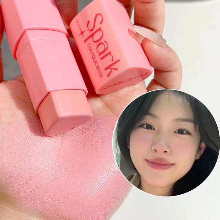 Rynx | Heart-shaped Highlighter Blush Stick Brightening Face Blush Cream Waterproof Contour Illuminator Highlight Blush Korean Makeup