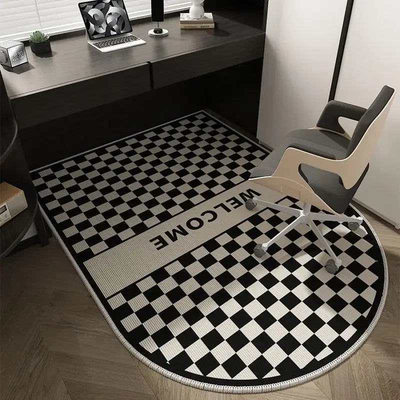 Lisslune | Winnie Geometric Office Chair Mat – Soft Washable Non-Slip Design