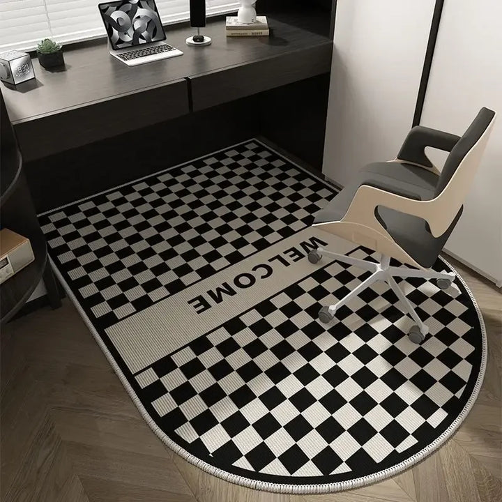 Lisslune | Winnie Geometric Office Chair Mat – Soft Washable Non-Slip Design
