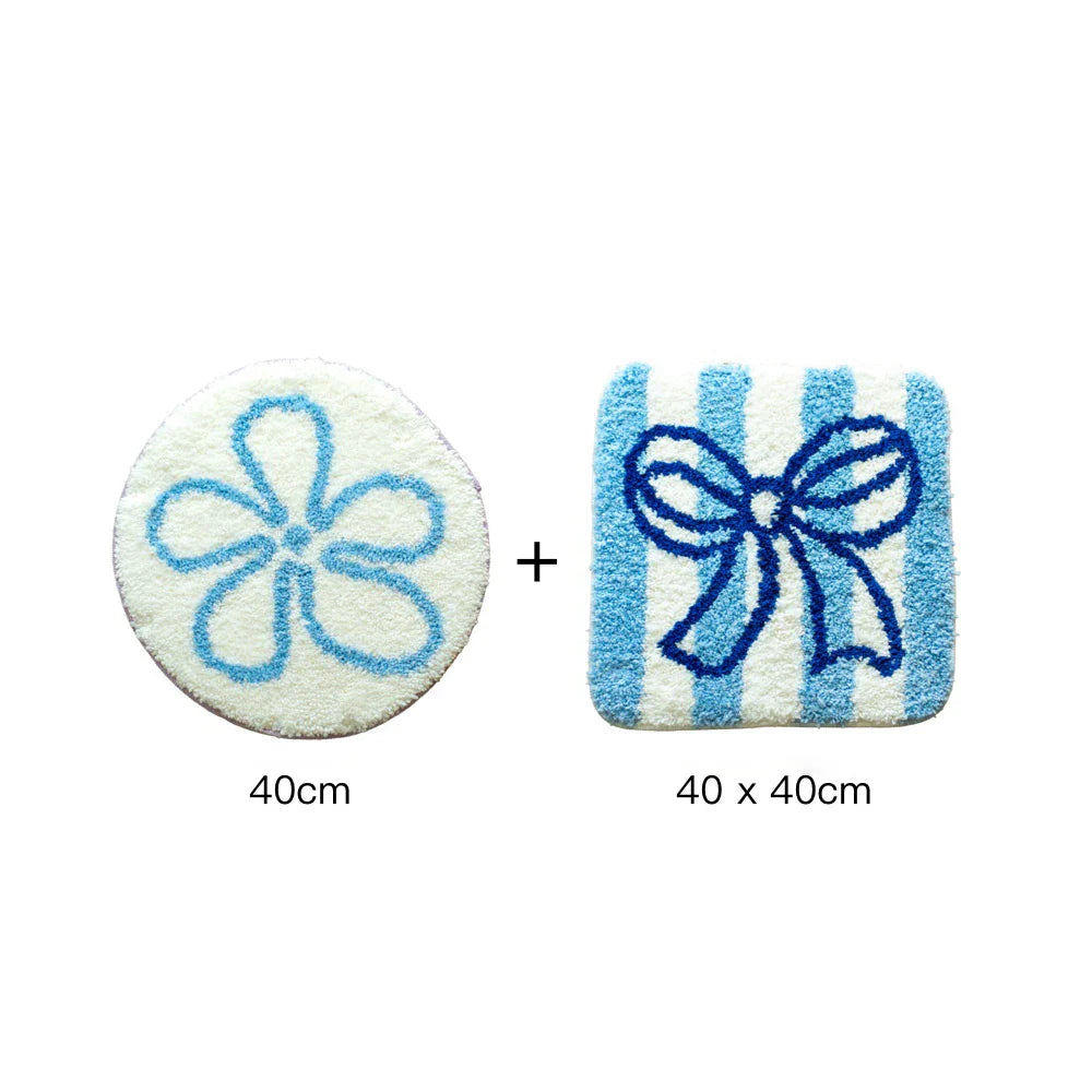 Rynx | Sweet Tufting Bow Seat Cushion Korean Style Soft Round Square Flower Bow Chair Sofa Pad Home Office Cozy Decoration 40x40cm