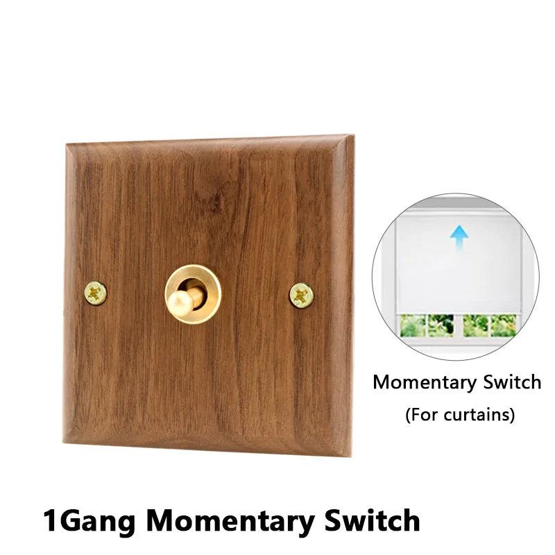 Lisslune | Stylish Black Walnut Electric Panel with USB Ports, Adjustable LED Ambient Lighting and Modern Pull Knob Features