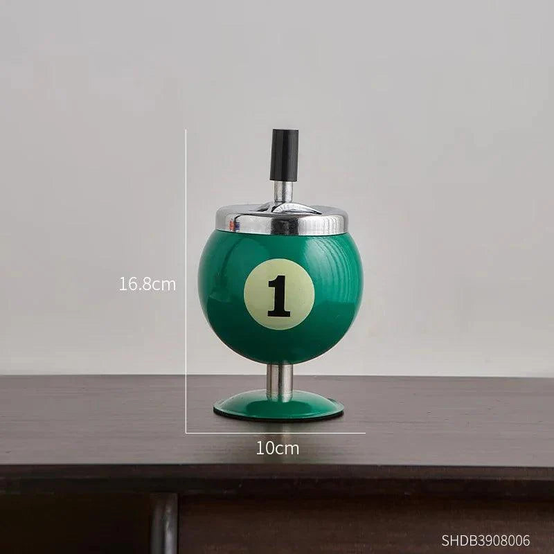 Lisslune | Chic, billiard-inspired metal ashtray - Stylish smoking accessory and decorative accent for home and office