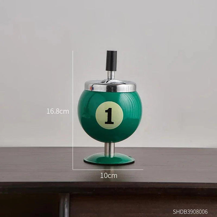 Lisslune | Chic, billiard-inspired metal ashtray - Stylish smoking accessory and decorative accent for home and office