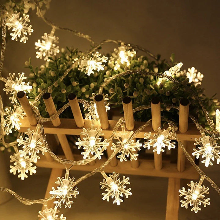 Rynx | 1/3/6M LED Snowflake String Lights Battery/USB Power Copper Wire Garland Light New Year Garden Wedding Living Room Decoration