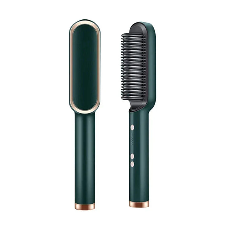 Lisslune | Hair Straightening Brush UK – 2-in-1 Thermal Comb Straightener & Curler with Adjustable Heat & Tourmaline Technology