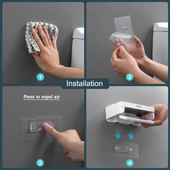 Lisslune | Modern Adhesive Toilet Paper Holder - Stylish Space-Saving Solution
