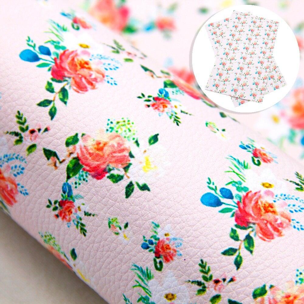 Lisslune | Floral Lychee Blossom Synthetic Leather Crafts Sheet - 20x33cm