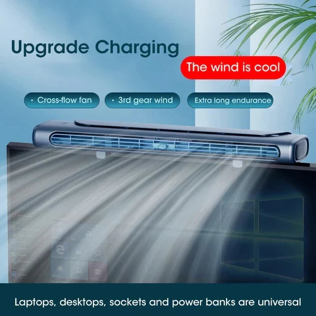 Lisslune | USB Rechargeable Portable Desk & Monitor Clip-On Air Conditioner
