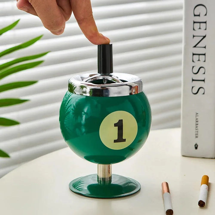 Lisslune | Chic, billiard-inspired metal ashtray - Stylish smoking accessory and decorative accent for home and office
