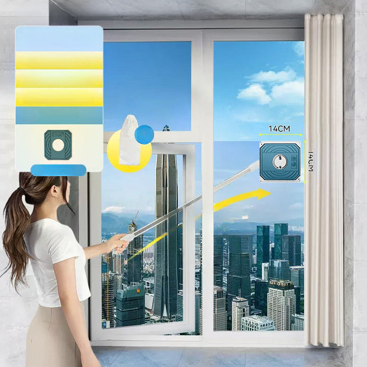 Lisslune | Effortless Double-Sided Long Handle Window Cleaner Brush