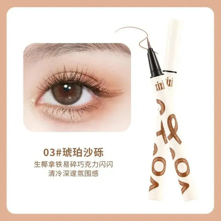 Rynx | Glitter Liquid Eyeliner Pen Waterproof Purple Pink Blue Eye Liner Pen Long-lasting Quick Dry Eye Makeup Cosmetics