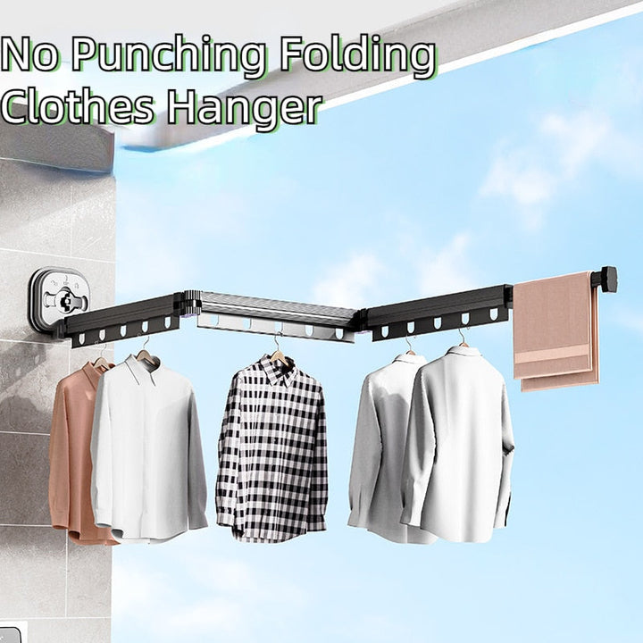 Lisslune | Easy Hang Wall-Mounted No-Punch Retractable Laundry Rack