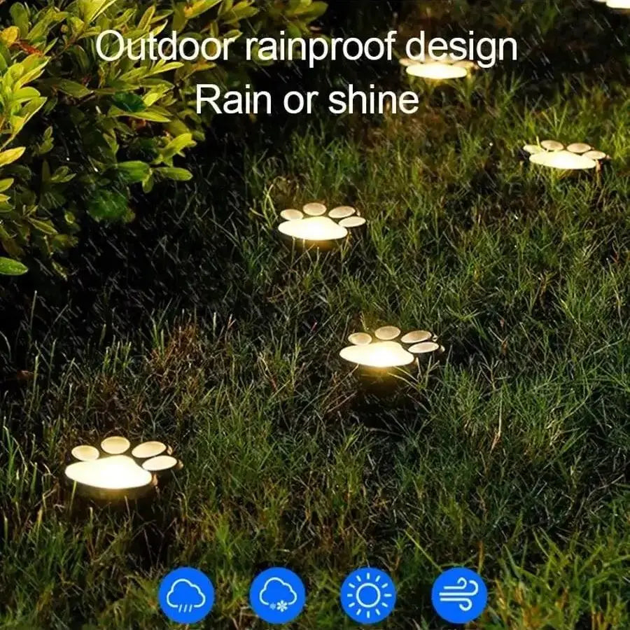 Lisslune | Solar lamp in paw print design – LED garden lighting in multicolor for outdoor use