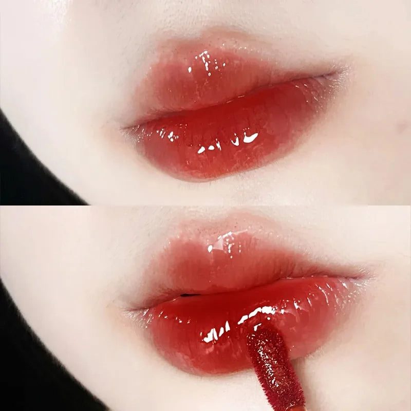 Rynx | Liquid Lipstick Crystal Glossy Lip Lacquer Mirror Cute Bear Lip Balm Waterproof Transparent Nude Lips Girl Makeup Korean Makeup