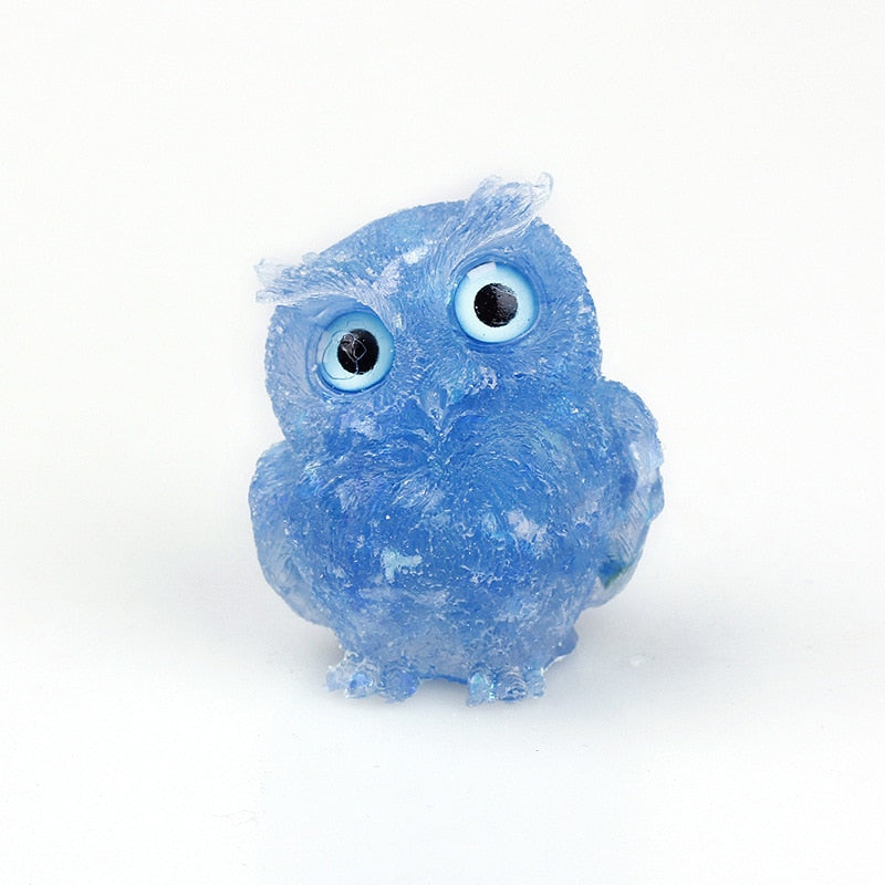 Lisslune | Natural Crystal Owl Figurine: Handmade Collector's Item