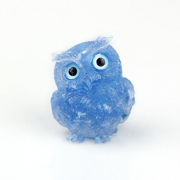 Lisslune | Natural Crystal Owl Figurine: Handmade Collector's Item