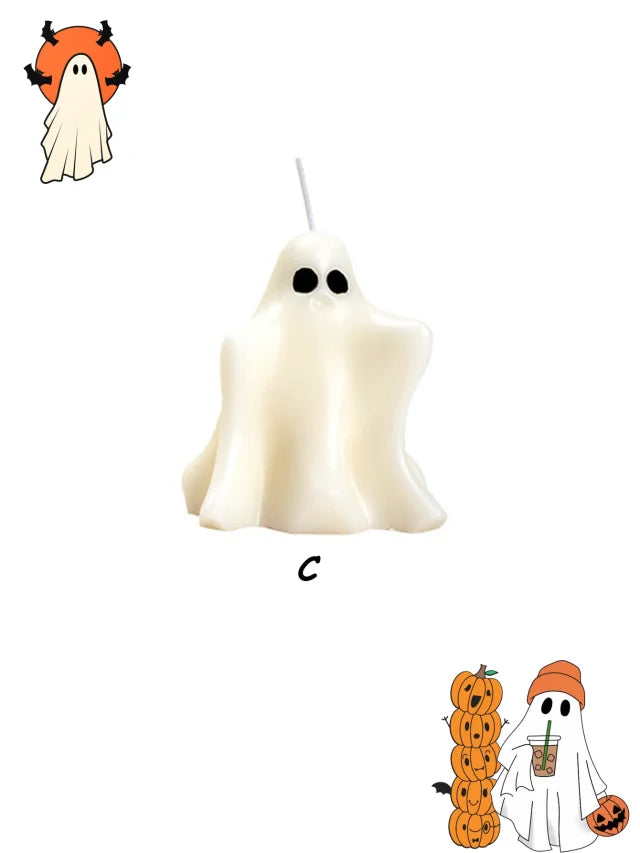 Rynx | Halloween Ghost Candle Creative Ornaments Atmosphere Candle With Eerie Design Luxurious Gift Scented Candle Party Desk Decor