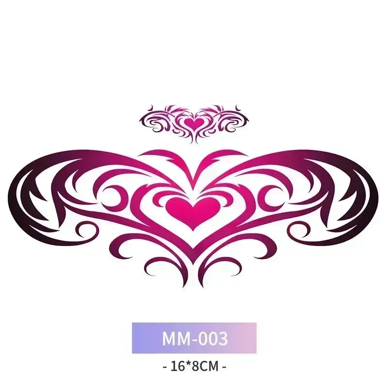 Rynx | 6-Piece Waterproof Tattoo Sticker Set Long-lasting Artificial Tattoo Girls 3D Artificial Sex Womb Tattoo for Women Temporary Abdomen섹스타투스티커 Product