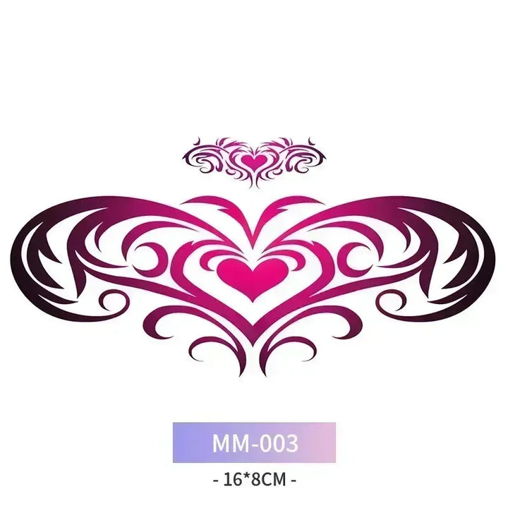 Rynx | 6-Piece Waterproof Tattoo Sticker Set Long-lasting Artificial Tattoo Girls 3D Artificial Sex Womb Tattoo for Women Temporary Abdomen섹스타투스티커 Product
