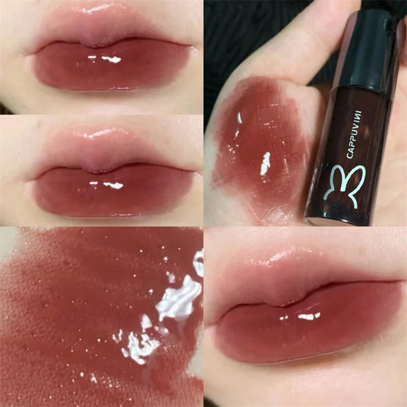 Rynx | Shiny Lip Lacquer Gel Glitter Lip Gloss Long-lasting Moisturizing Liquid Lipstick Lines Fade Shimmer Lip Makeup Cosmetics