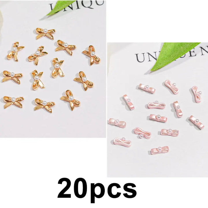 Rynx | 20 pieces/bag 3D Cherry Nail Charms Red & Pink Cherry Nail Rhinestones Nail Gemstones Nail Glitter Stud Fruit Nail Slices for Nail Jewelry