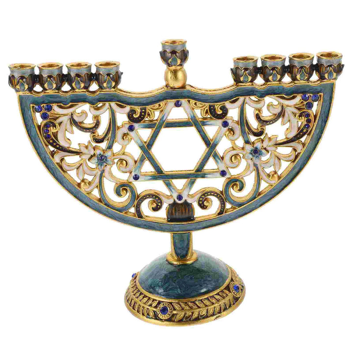 Lisslune | Auriona Menorah Candle Holder | Chanukah Candelabrum & Table Decoration | Wedding & Holiday Decoration | Luxurious Elegance