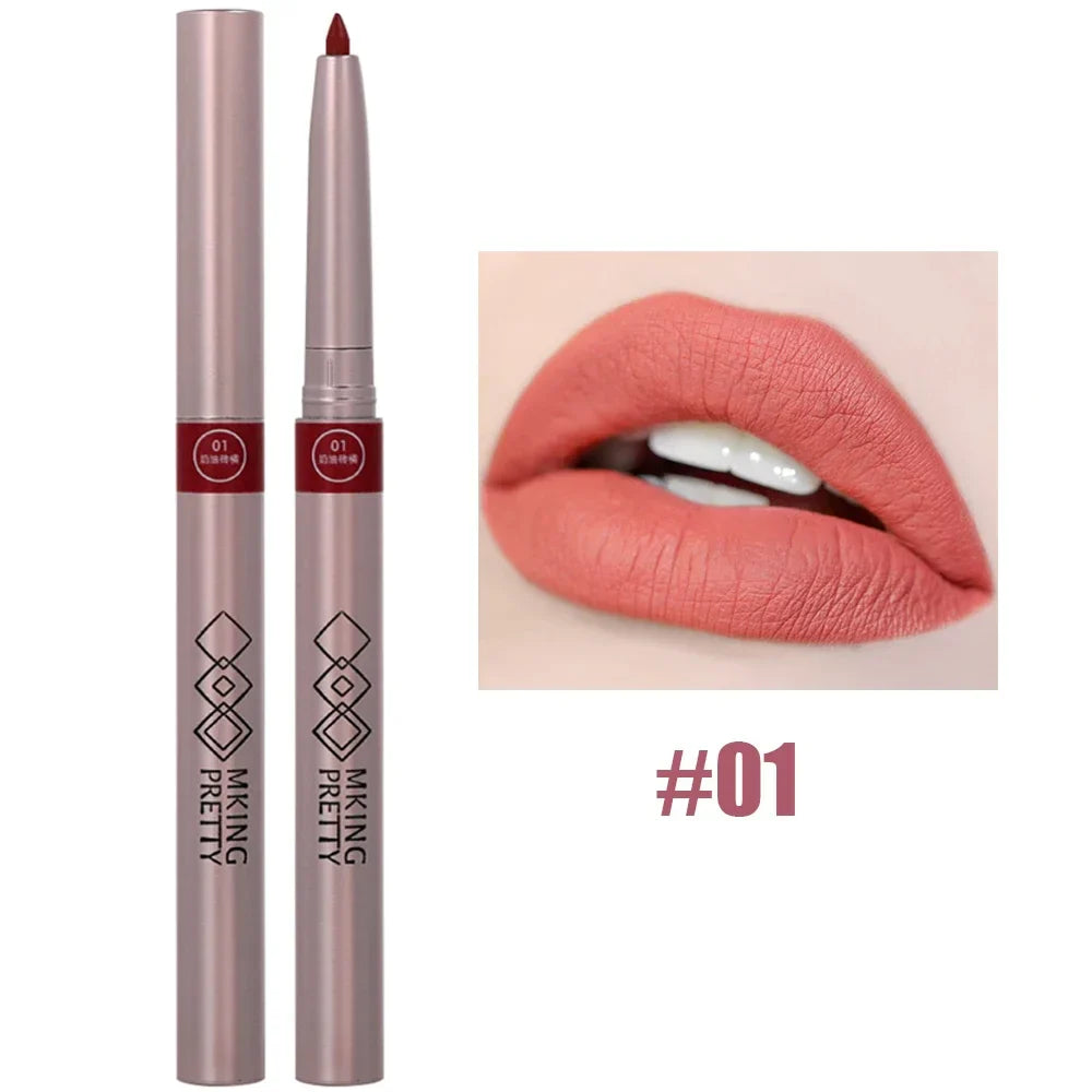 Rynx | Lipstick Pencil Lipliner Matte Contour 3D Lip Shape Lipstick Pencil Waterproof Long-lasting Non-sticky Cup Smooth Lipstick Pencil Makeup