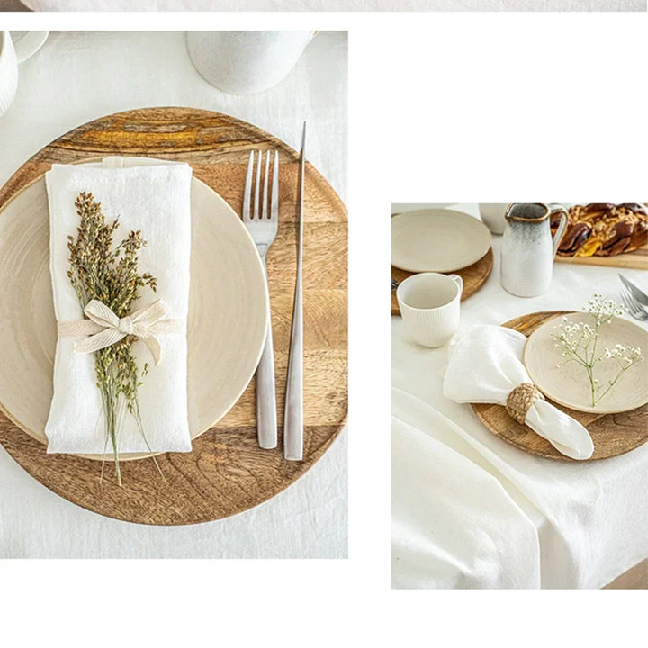 Rynx | 12PCS pure linen table napkins, 40x40cm sage green soft comfortable tea towel, square napkin for wedding dinner party decoration