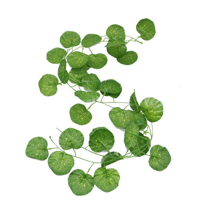 Rynx 1Pc 230cm Green Vine Silk Artificial Ivy Hanging Leaf Garland Plants Plastic Rattan String Home Wall Garden Decoration Wedding