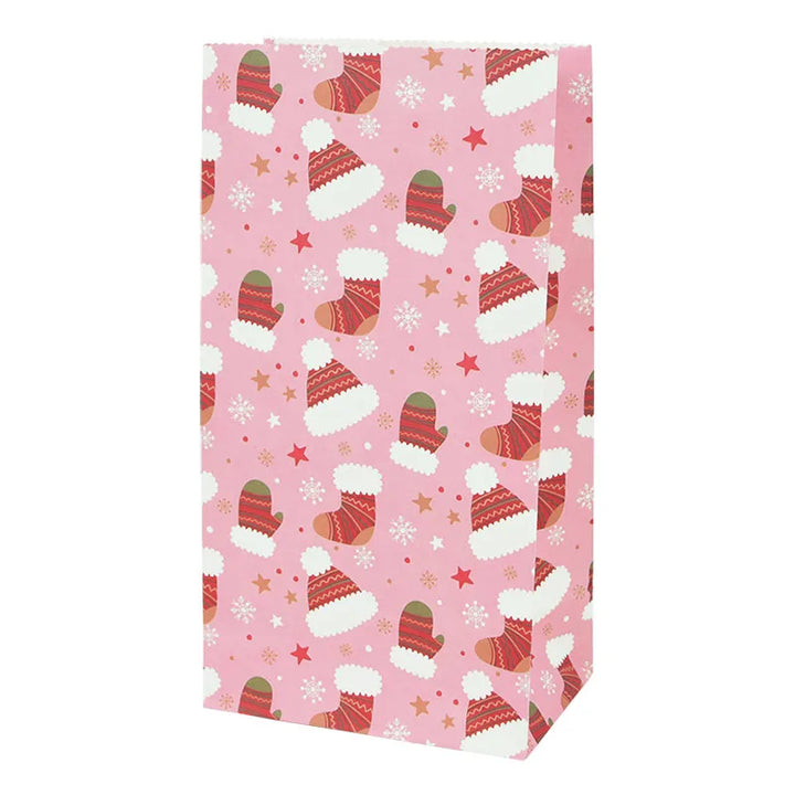 Rynx 10 pieces kraft paper candy cookie bags Santa snowman Christmas gift packaging bags Xmas Navidad New Year party decoration supplies