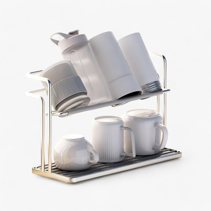 Lisslune | Double Layer Stainless Steel Cup Rack for Kitchen