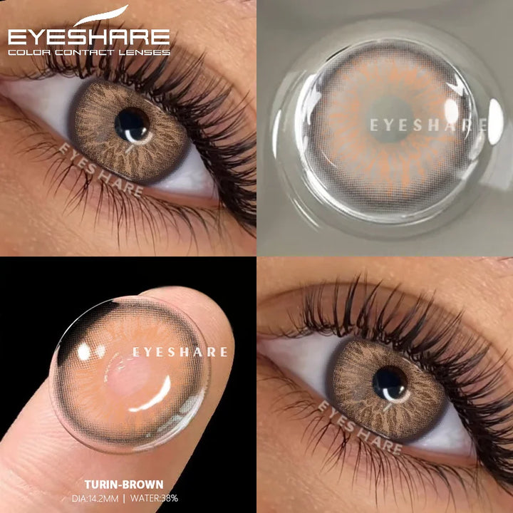 Rynx | 1 Pair of Contact Lenses in Natural Color for the Eyes Fashion Blue Lenses Gray Pupils Brown Lenses Annual Cosmetic Green Lenses