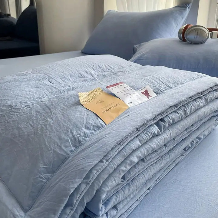 Rynx Korean Ins Bedding Set, Luxury Duvet Cover, Pillowcase Flat Sheet, Simple Girl Princess Ruffle Home Textiles