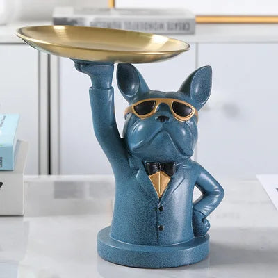 Lisslune | French Bulldog Figurine with Tray for Stylish Decoration