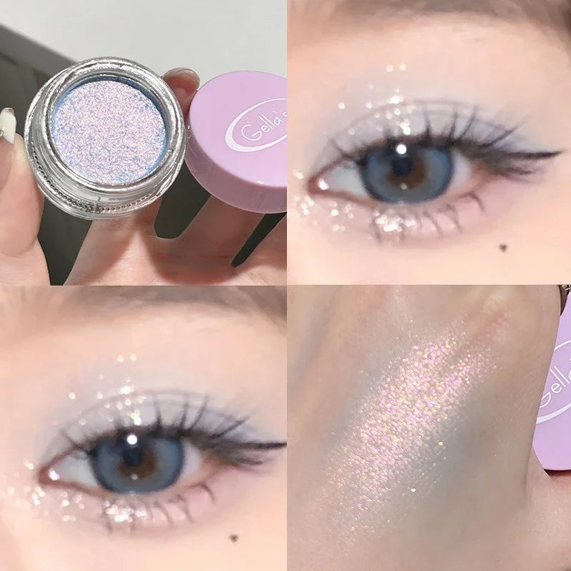 Rynx | Monochrome Glitter Liquid Eyeshadow Cream Texture Eye Face Highlighter Durable Eyeshadow Shine Diamond Eye Makeup Cosmetics