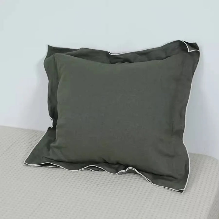 Rynx | French Style Linen Shirt Pillow Case Square Pillow Case Decorative Stripes Pillow Case Pillow Case for Home Room Studio