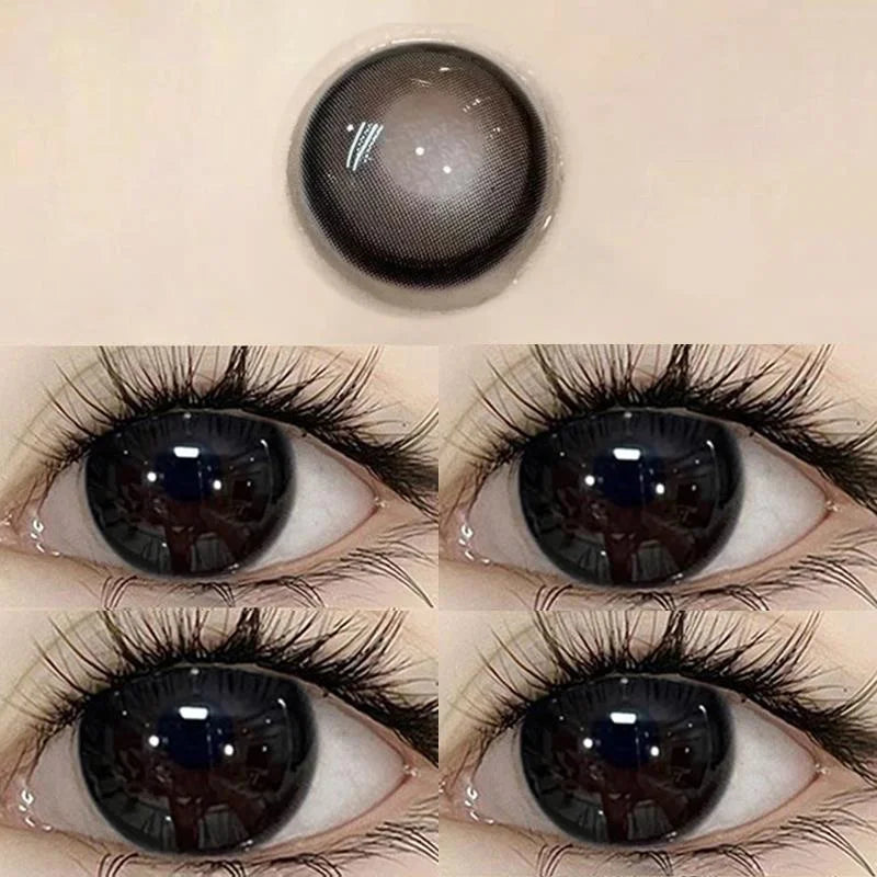 Lisslune | 2pcs/Pair Yearly Blue New Color Contact Lenses for Eyes with Myopia Prescription Beauty Pupils Makeup Natural Eye Free Shipping