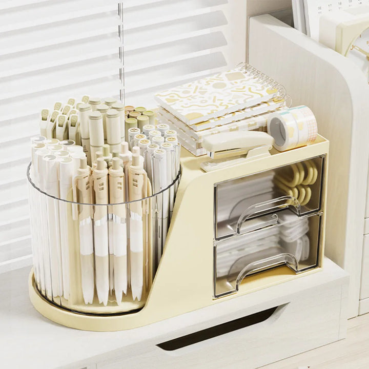 Rynx | Rotatable Organizer Boxes Removable Storage Organizer Makeup Brushes Lipstick Drawer Style Desk Makeup Storage Organizer