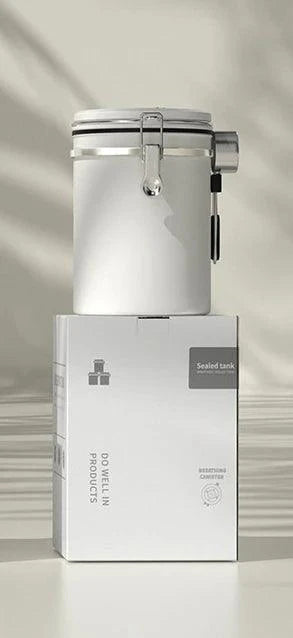 Lisslune | Stylish stainless steel coffee bean containers with date marker and carbon release valve