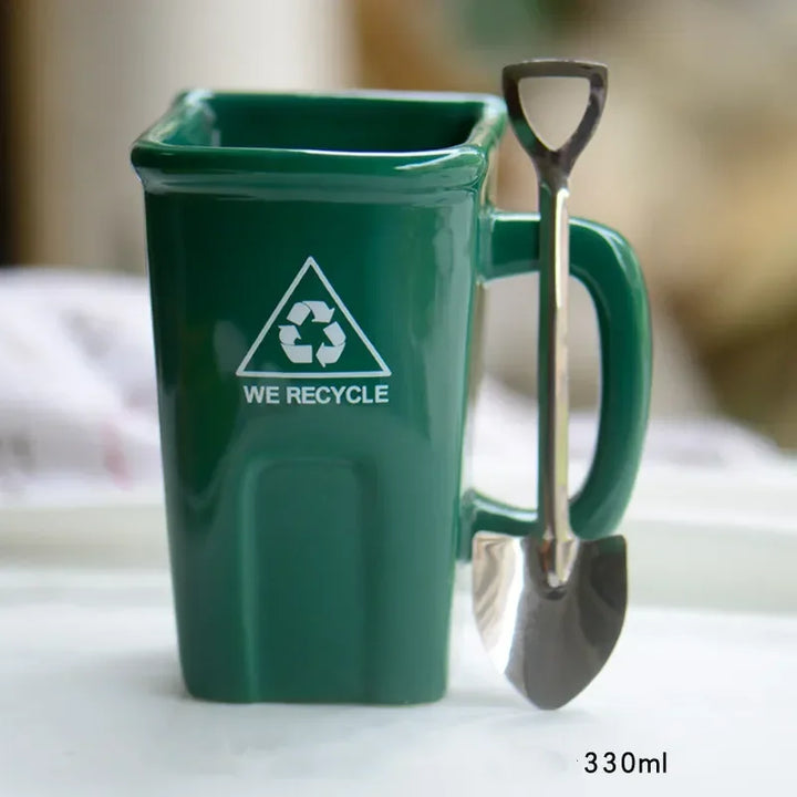 Lisslune | Large Trash Can Ceramic Creative Mug