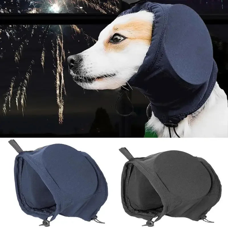 Lisslune | Noise-Suppressing Dog Ear Protectors | Comfortable, Breathable Polyester for Fireworks & Thunderstorm Anxiety Relief