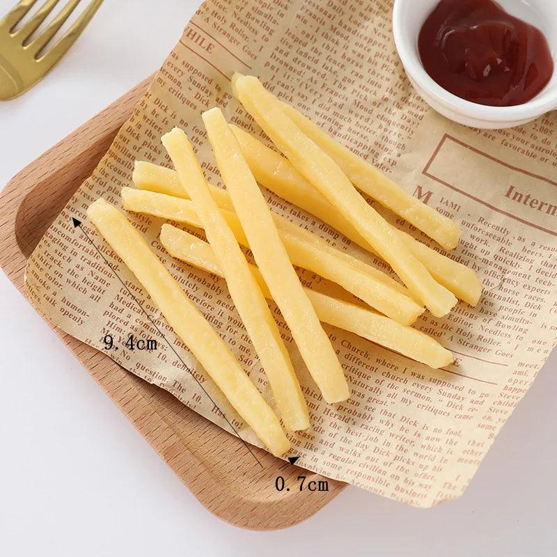 Lisslune | Creative French Fry Play Food Set - 10 Realistic Artificial Potato Chips for Kids Restaurant Role Play and Exhibition