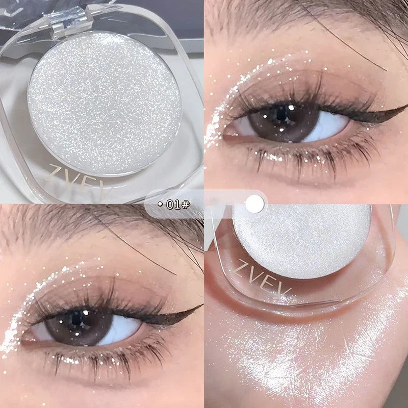Lisslune | Lila Blau Glänzende Lidschatten-Palette Schimmer Perle Zerbrochene Diamanten Lidschatten Aufhellen Auge Klarer Glanz Makeup Lidschatten-Palette