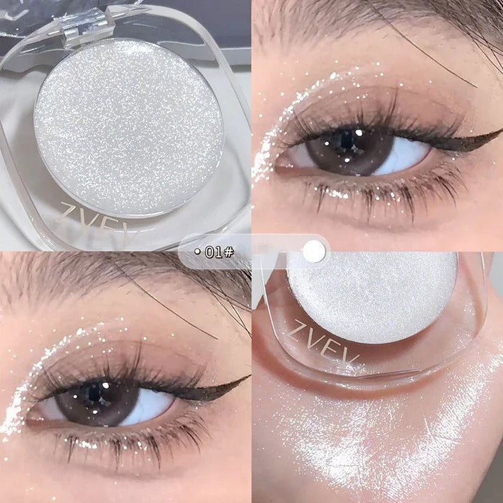 Lisslune | Lila Blau Glänzende Lidschatten-Palette Schimmer Perle Zerbrochene Diamanten Lidschatten Aufhellen Auge Klarer Glanz Makeup Lidschatten-Palette