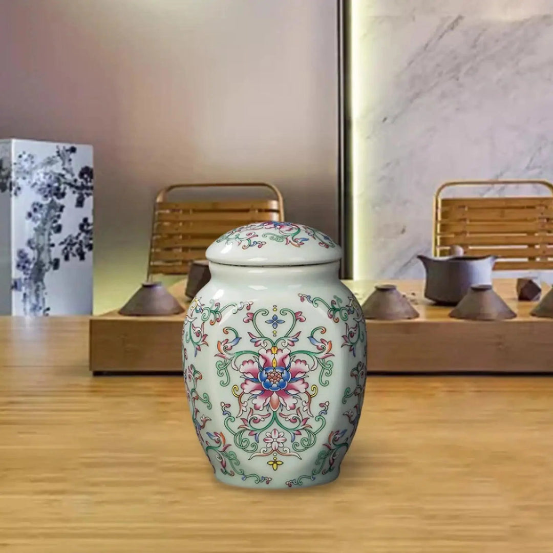 Lisslune | Hand-painted porcelain flower vase - Stylish tea storage and home accessory