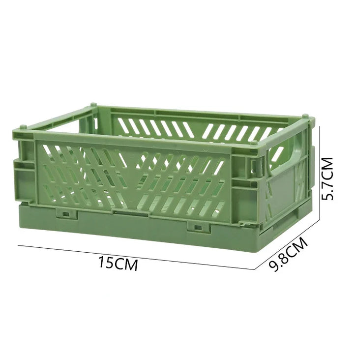 Rynx | Plastic foldable storage box folding box basket stackable cute makeup jewelry toy boxes for storage box organizer portable