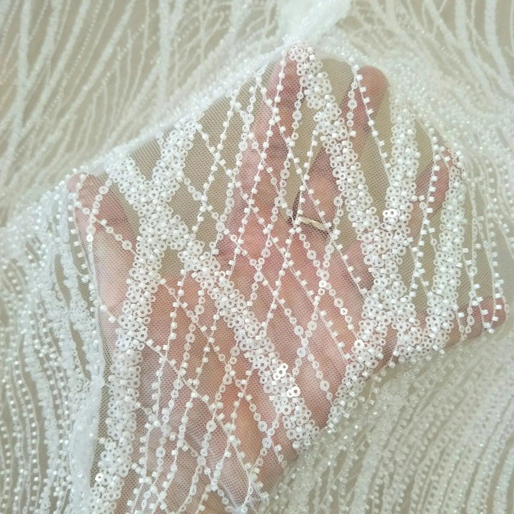 Lisslune | Advanced Bridal Lace Fabric for Wedding Dresses - 130cm Wide, Sold by the Meter