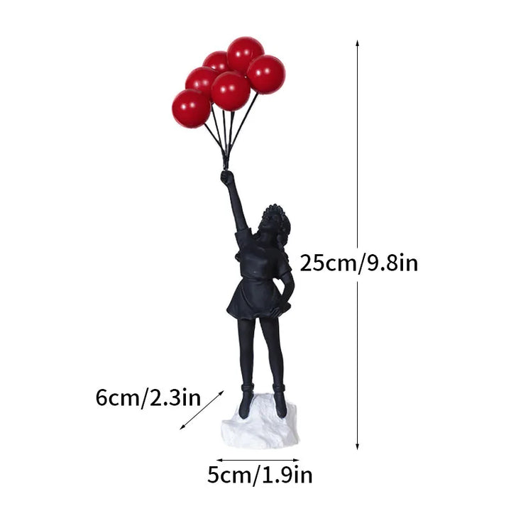 Lisslune | Dropshipping Banksy Sculpture Collection Flower Thrower Statue Pop Art Modern Balloon Girl Figurine Office Home Decoration