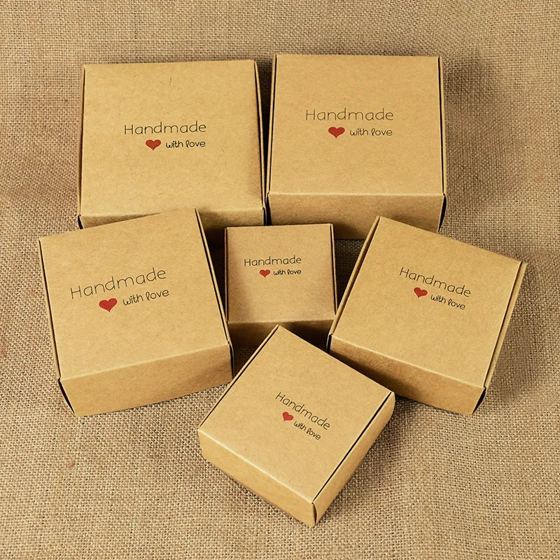 Rynx 6pcs Kraft Paper Gift Boxes Marbling Style DIY Handmade Candy Chocolate Packaging Birthday Party Wedding Decoration Christmas Gift